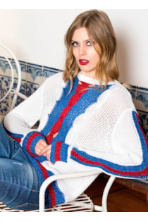 Camisola de tricot color block