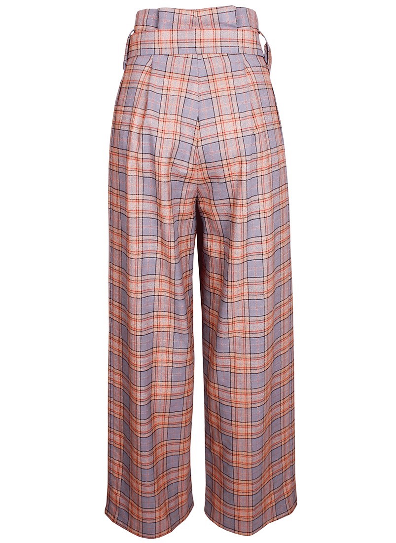 Checkered darted pants 