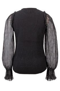 shirt with pleated sleeves