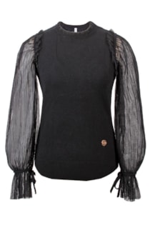 shirt with pleated sleeves