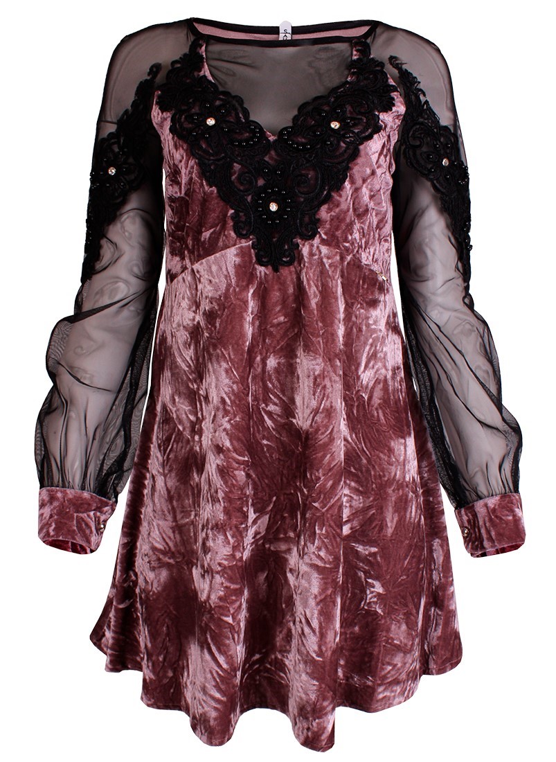 Vestido corto combinado