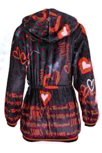 Bomber comprida efeito estampado