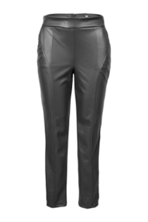 Tight pants with leathery effect