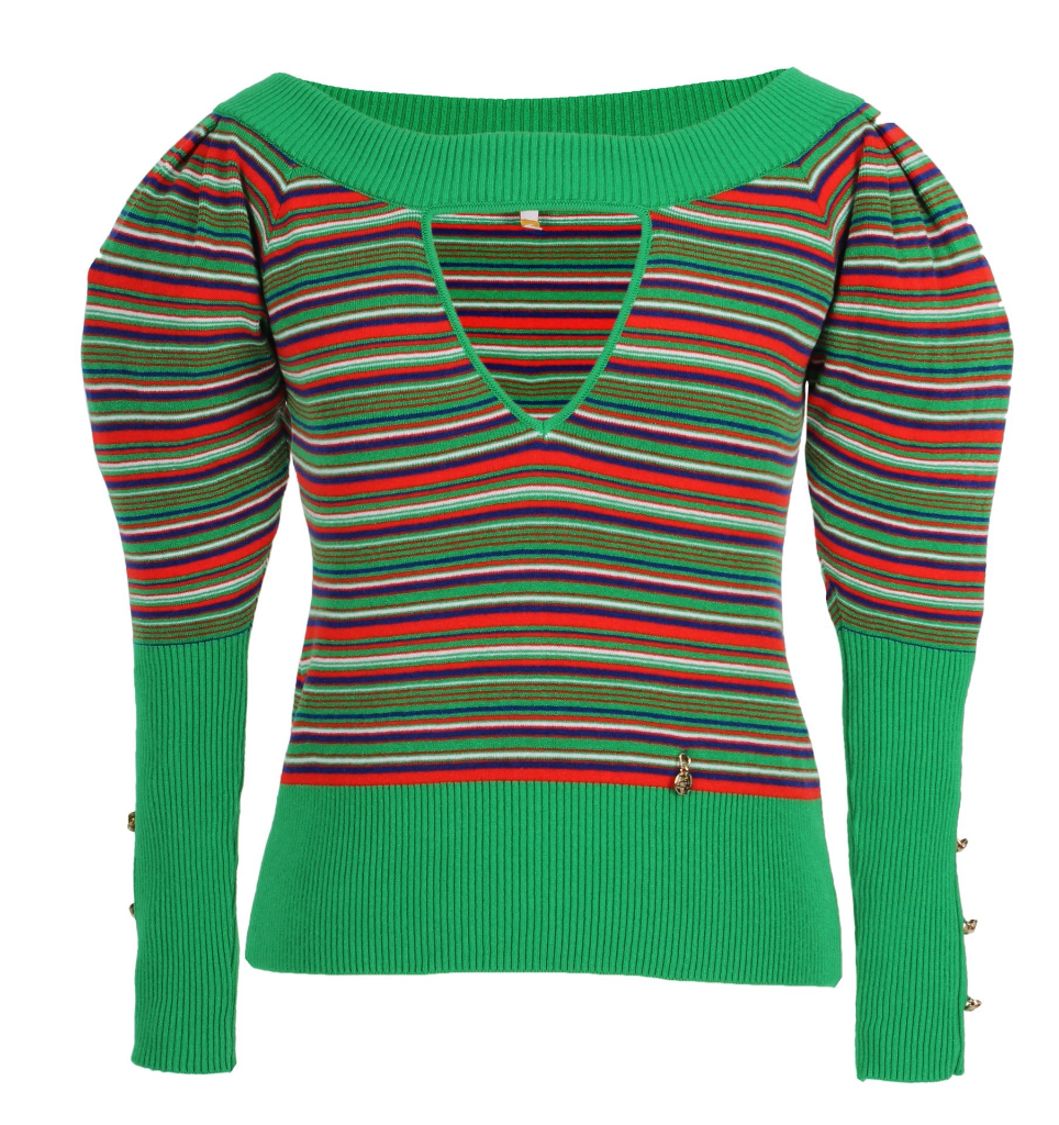 Camisola de tricot com abertura