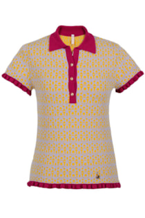 Tricot shirt with polo collar
