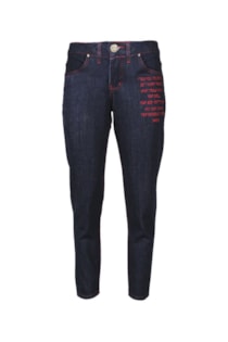 Denim pants with embroidery details