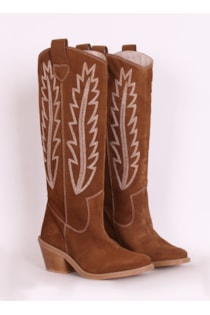 Cowboy style high heel boots