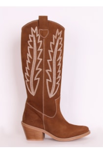 Cowboy style high heel boots
