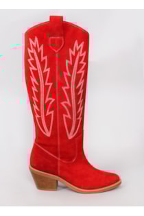 Cowboy style high heel boots
