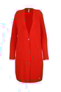 Casaco de tricot com mangas caneladas