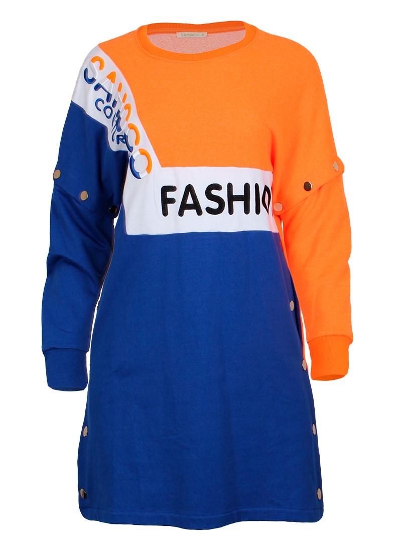 Color block dress with removable sleeves