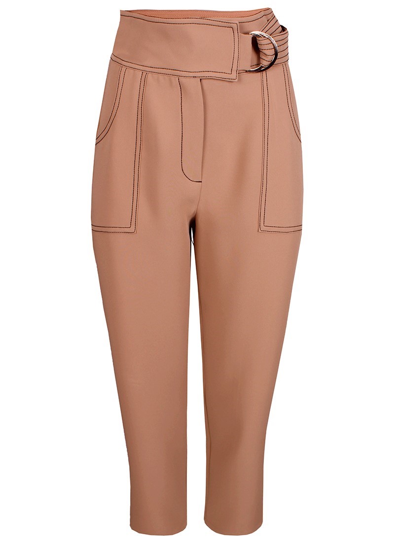 Contrast stitching pants