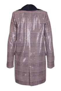 Oversized sequin checker jacket