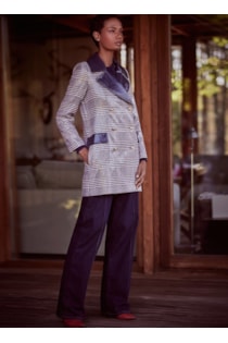 Oversized sequin checker jacket