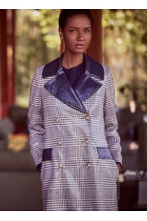 Oversized sequin checker jacket